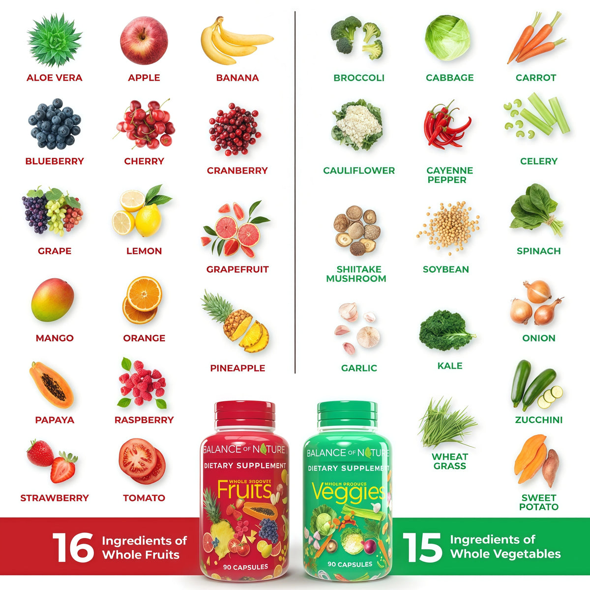 Balance of Nature Whole Food Supplement, Fruits & Veggies, 30 Servings