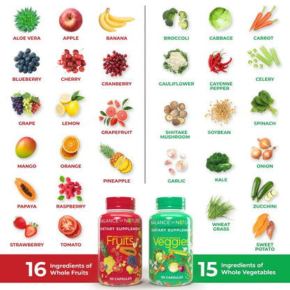 Balance of Nature Whole Food Supplement, Fruits & Veggies, 30 Servings